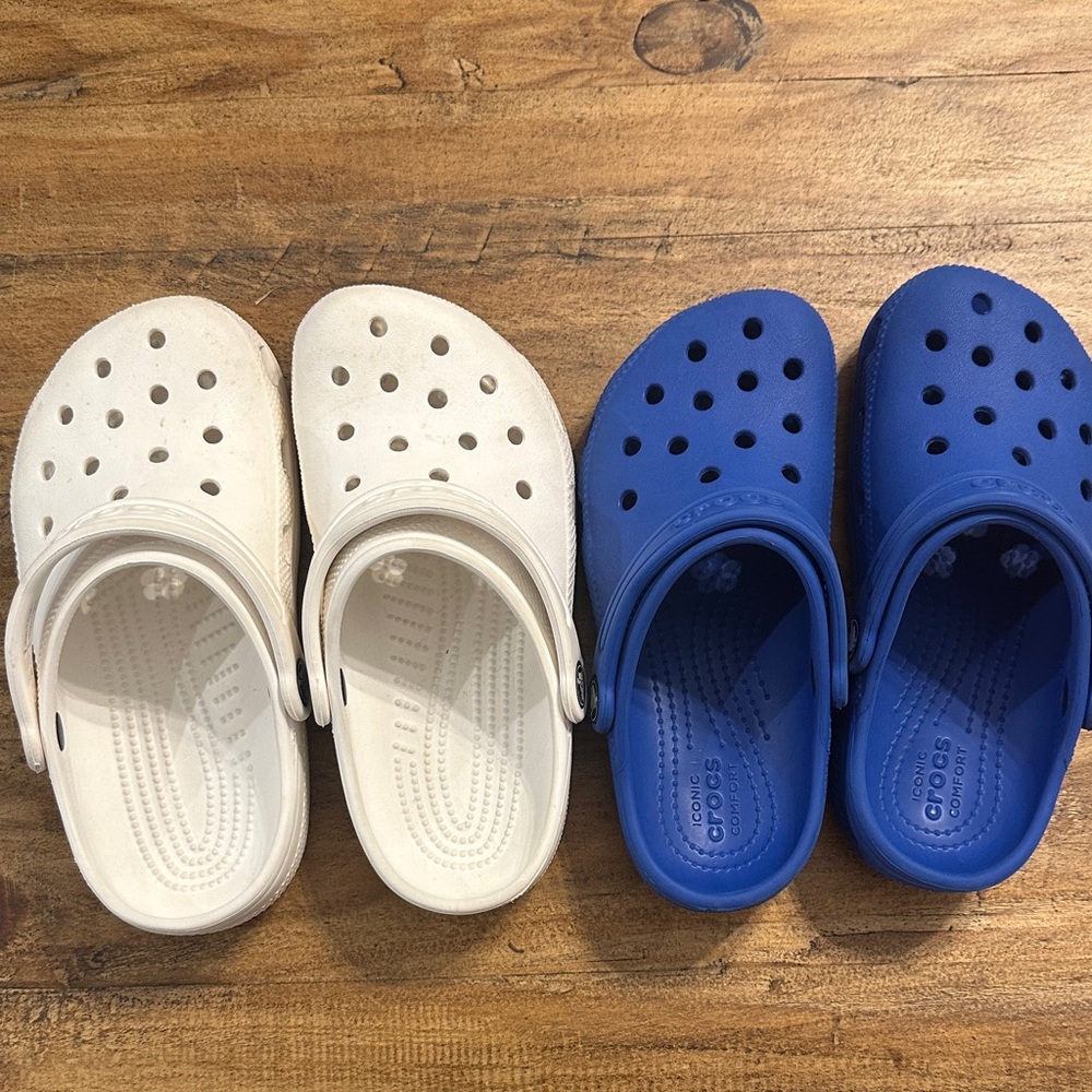 CROCS Kids Sandals - White and Blue
